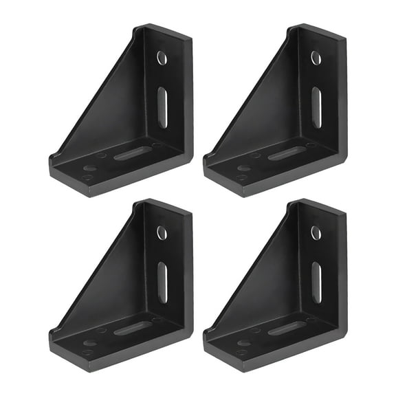 Inside Corner Bracket Gusset, 80mm x 80mm for 4040 Series Aluminum Extrusion Profile , 4 Pcs (Black)
