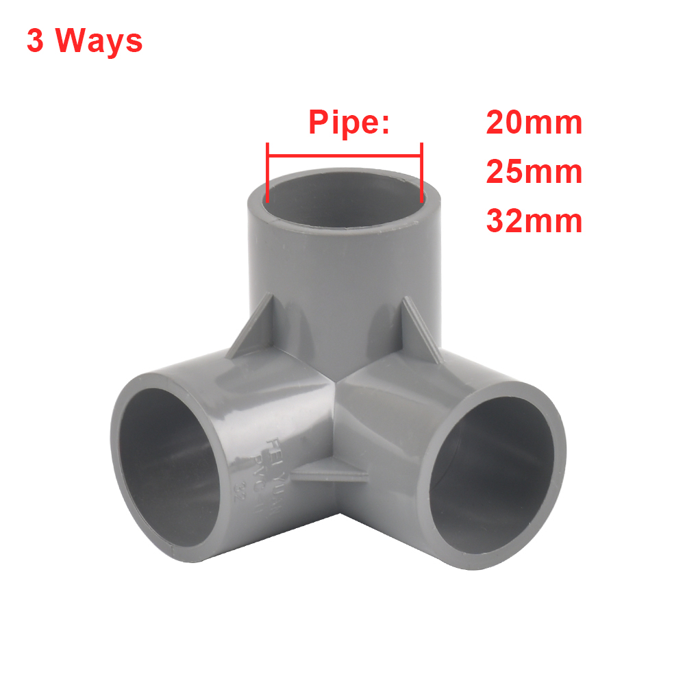 Inside Diameter 20 25 32mm PVC Pipe Connector Straight Elbow Tee Water