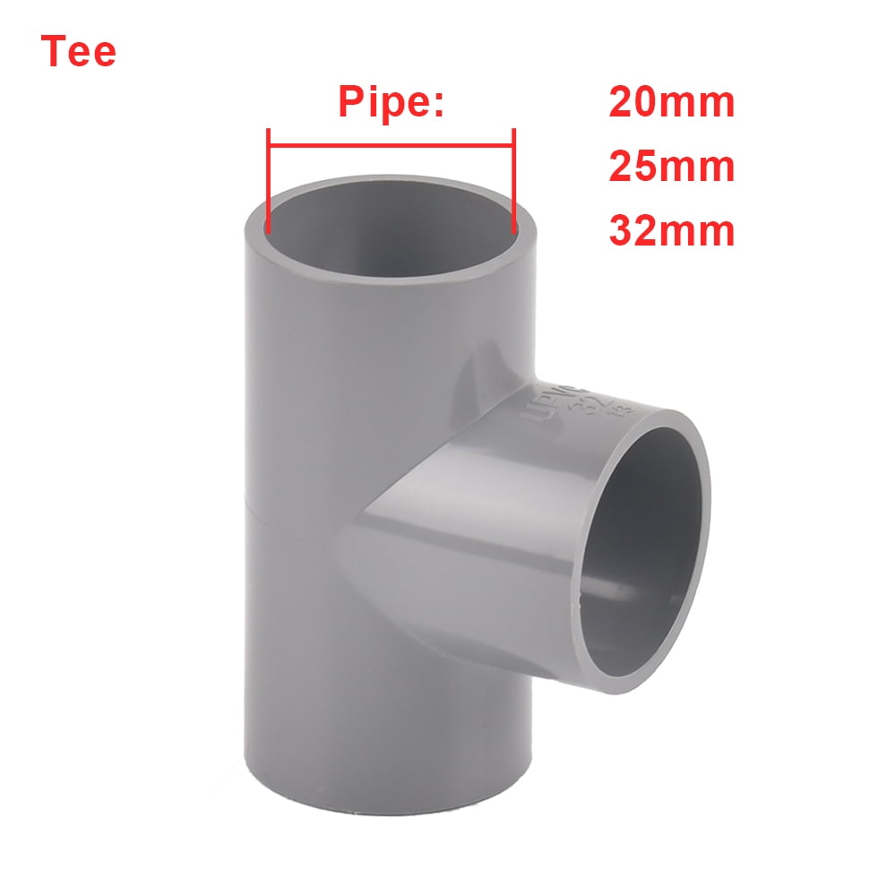 Inside Diameter 20 25 32mm PVC Pipe Connector Straight Elbow Tee Water