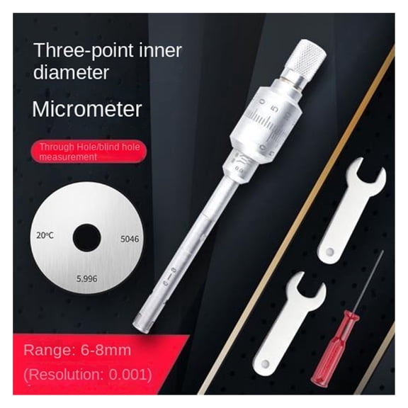 Inside Diameter Micrometer For Inner Diameter Measurement - Accuracy 0.001mm - Premium Tool Internal Micrometer ,Complete Kit