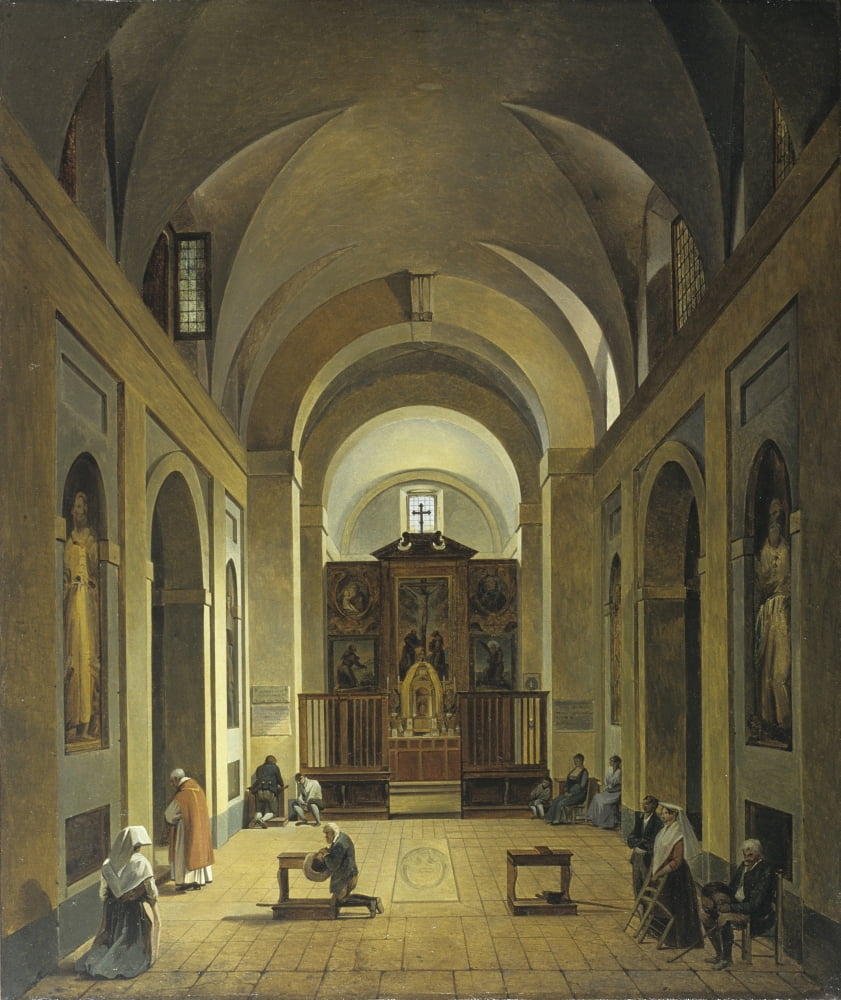 Inside Of The Capuchin FriarS Church In Frascati Canvas Art - (18 x 24)
