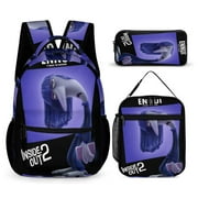 WUDJCVPA Inside Out 2 3 Piece Backpack Set Anime Casual Daypack with Lunch Bag Outdoor Travel Large Capacity Bags