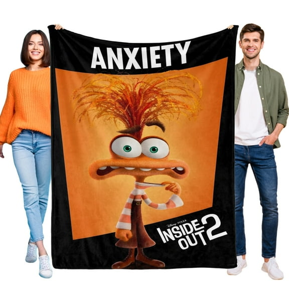 Inside Out 2 Anxiety Blanket for Kids, Soft Warm Flannel Throw Blanket for Boys Girls, 30x40 Inch Small Blanket for Sofa Couch Gifts Home Decor