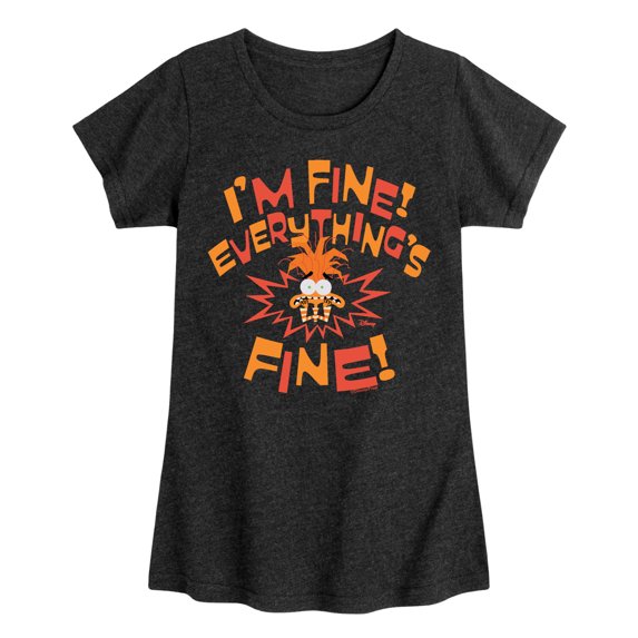 Inside Out 2 - Anxiety I'm Fine Everything's Fine Fitted Short Sleeve Graphic T-Shirt