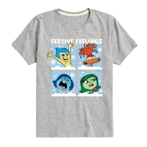 Inside Out 2 - Festive Feelings Grid - Boy's Toddler And Youth Short Sleeve Graphic T-Shirt