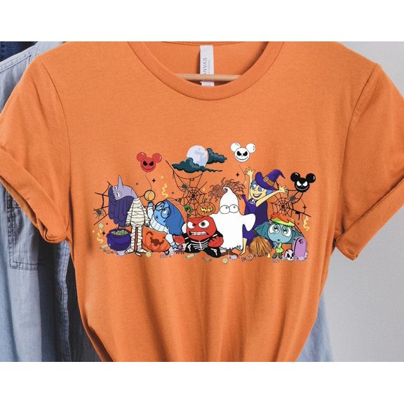 Inside Out 2 Halloween TShirt Ghost Balloon Skeleton Design