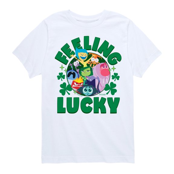 Inside Out 2 - Inside Out Feeling Lucky  - Boy's Toddler And Youth Short Sleeve Graphic T-Shirt