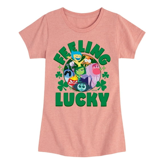 Inside Out 2 - Inside Out Feeling Lucky  - Girls Fitted Short Sleeve Graphic T-Shirt