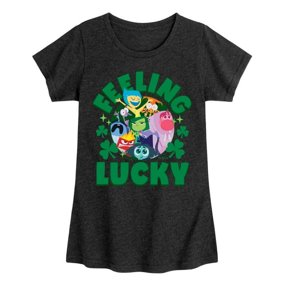 Inside Out 2 - Inside Out Feeling Lucky  - Girls Fitted Short Sleeve Graphic T-Shirt