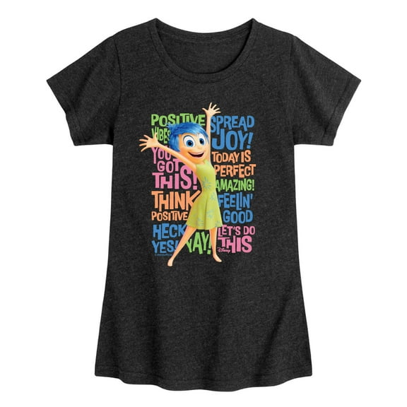 Inside Out 2 - Joy Positive Words - Girls Fitted Short Sleeve T-Shirt