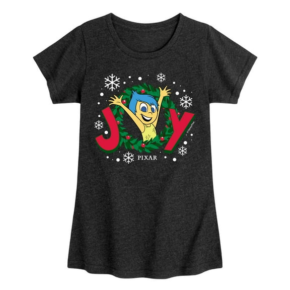 Inside Out 2 - Joy Wreath  - Girls Fitted Short Sleeve Graphic T-Shirt