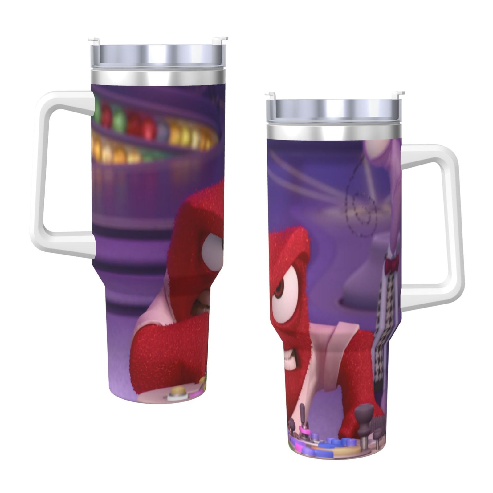 Inside Out 40 Oz Tumbler With Handle And Straw Double Wall Stainless
