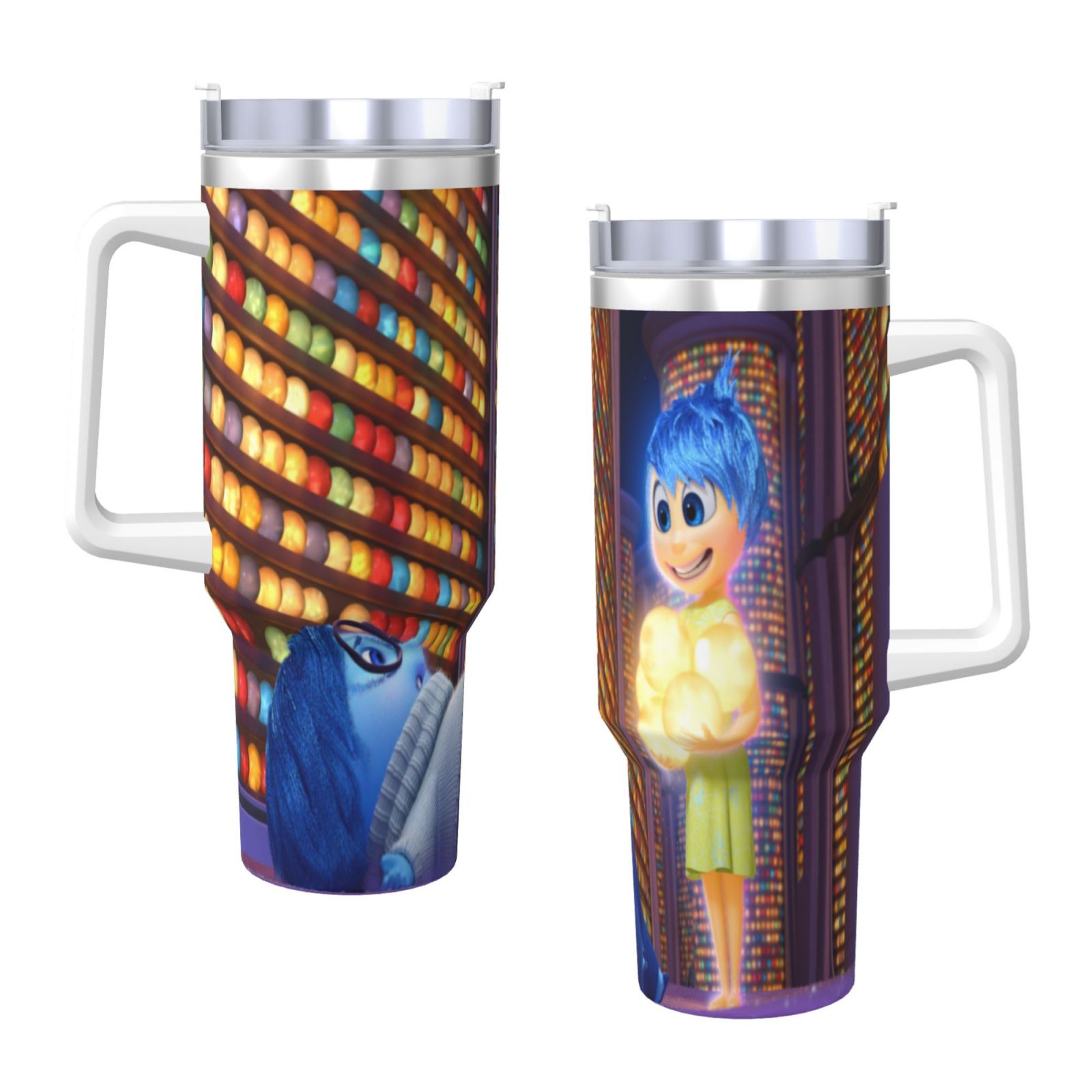 Inside Out 40 Oz Tumbler With Handle And Straw Double Wall Stainless