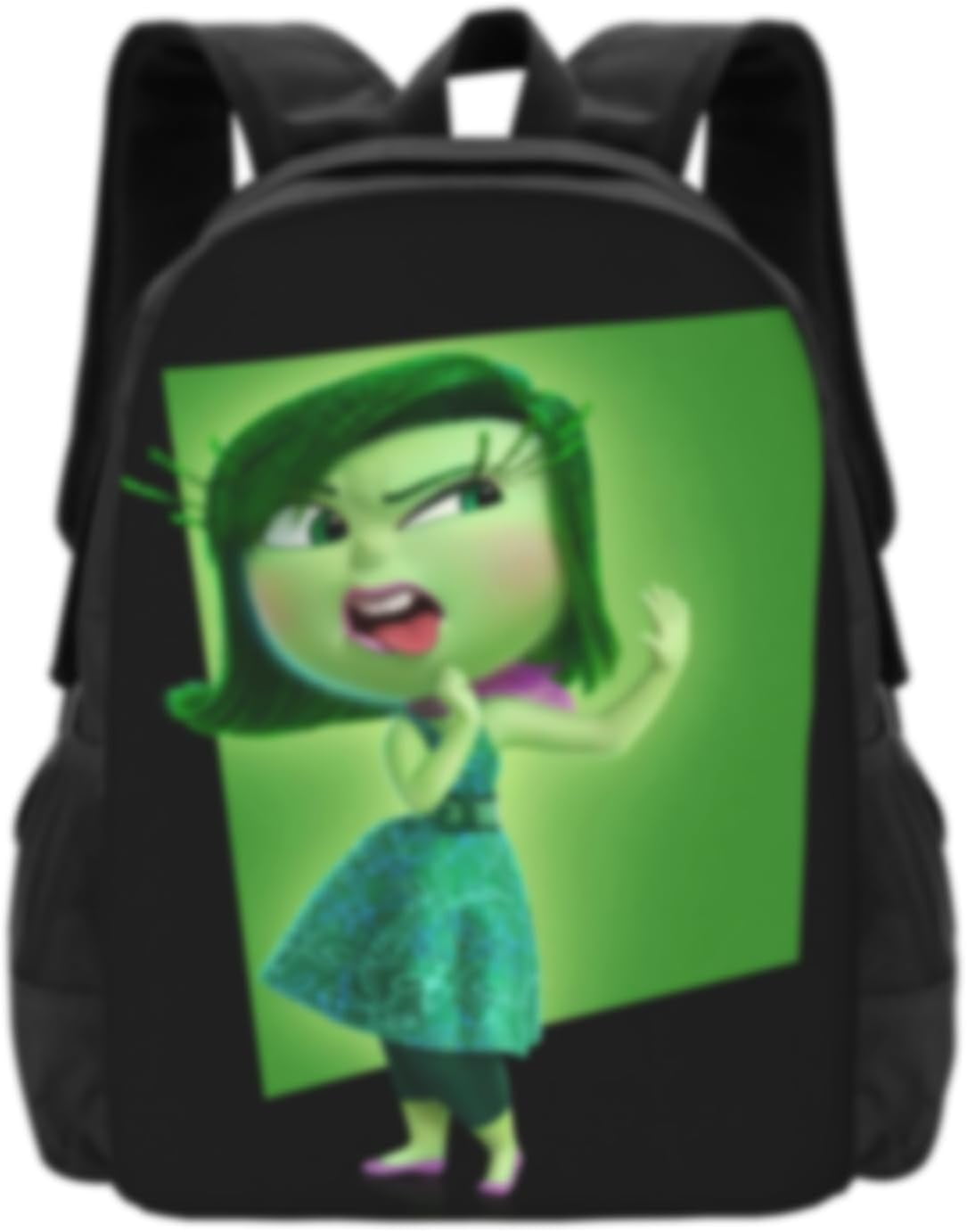 WAMLMART Inside Out Anime Backpack Cartoon Disgust 3d Printed Backpack Fans Gifts Canvas Backpack Work Sport Hiking Travel Backpack, 17 Inch
