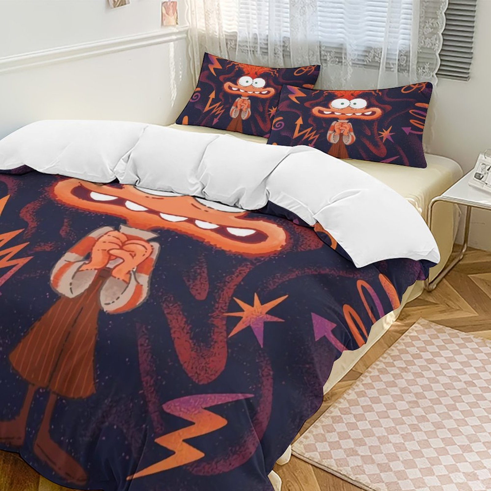 Inside Out Anime Cartoon Bedding 3-Piece Set, 79 X 90 Inches, 1 Duvet ...