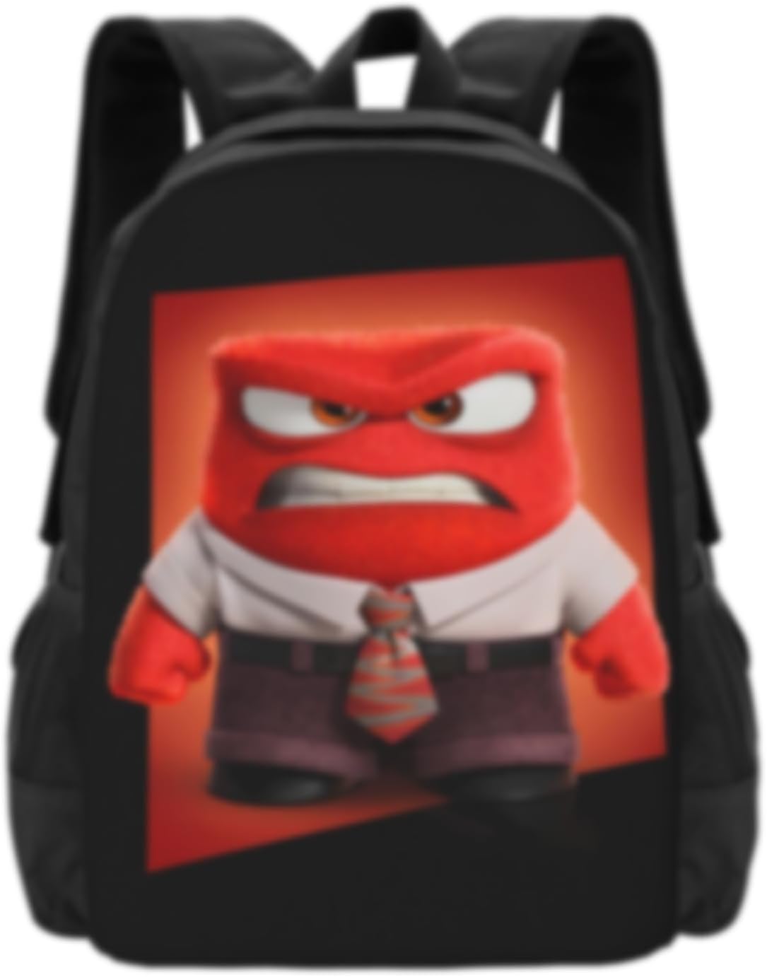 WAMLMART Inside Out Backpack Lightweight Canvas Travel Backpack Gift Kawaii Cartoon Anger Laptop Backpack Work Hiking Sport Casual Daypack, 17 Inch