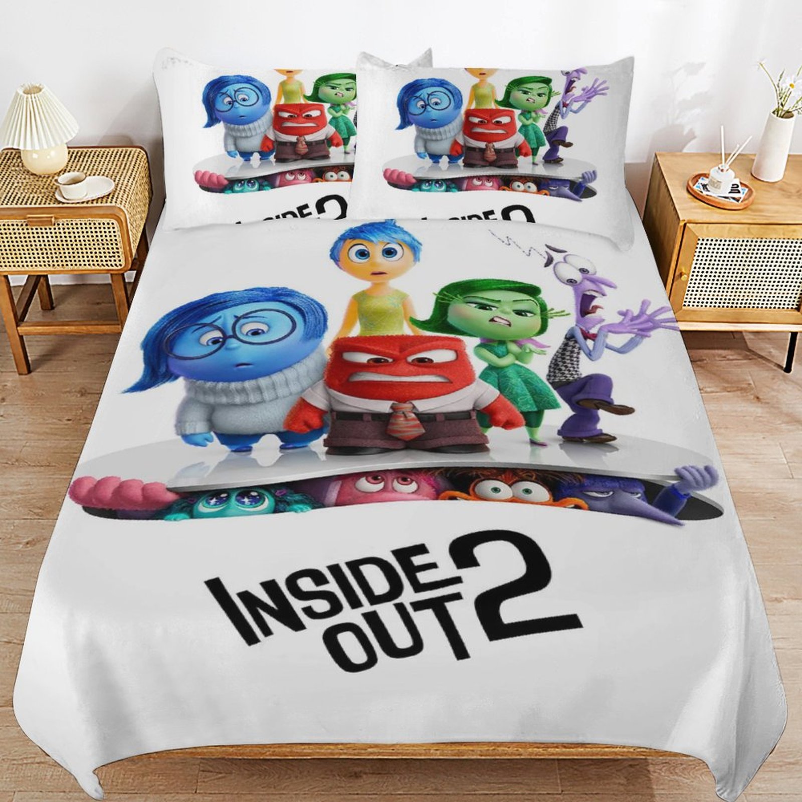 Inside Out Bedding Sets Cute Bed Cover Anime Cartoon 3D Printed Lightweight Room Decor Sets, 1