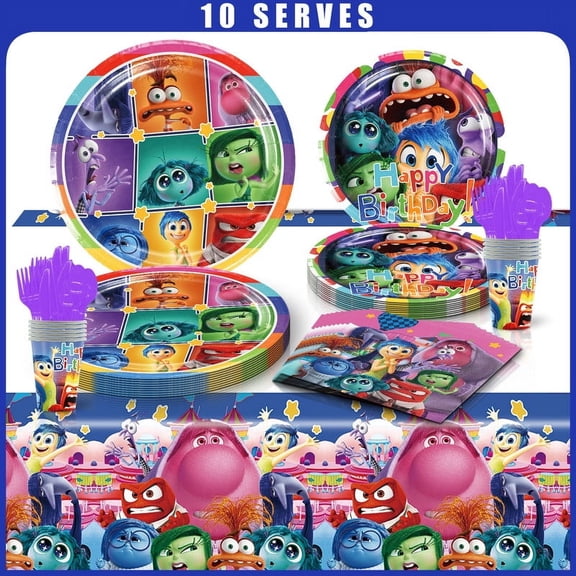 Inside Out Birthday Decorations Plates Tableware Party Supplies Disposable Dinnerware