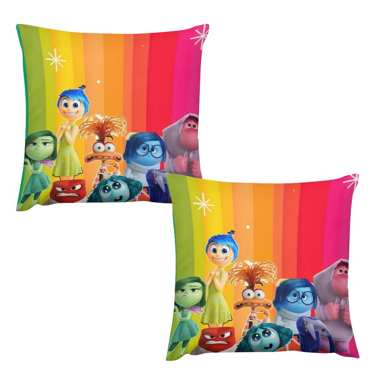 Inside Out Cartoon Anime Soft Hug Pillowcase Reversible 18 "x18