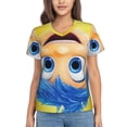 thumbnail image 1 of Inside Out Character Women's T Shirts V-Neck Tee Shirt Casual Short Sleeve T-Shirt Soft 3D Printed Summer Tee Tops Shirt Medium, 1 of 8