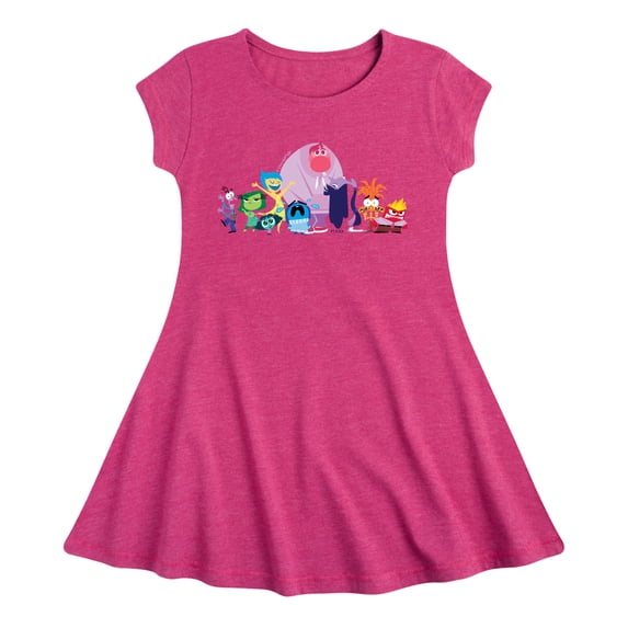 Inside Out - Chest Lineup - Youth Girls Fit & Flare Cap Sleeve Dress