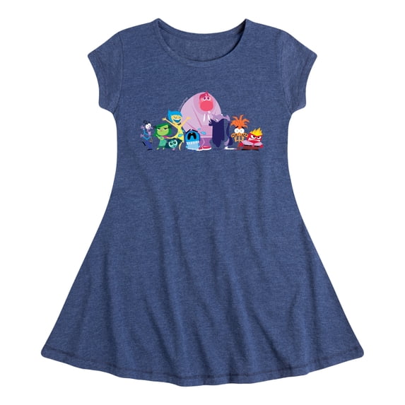 Inside Out - Chest Lineup - Youth Girls Fit & Flare Cap Sleeve Dress