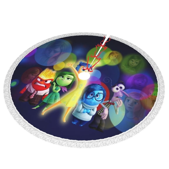 Inside O-u Christmas Tree Skirt for Xmas Halloween New Year Holiday Party Home Tree Mat with Tassel Decor