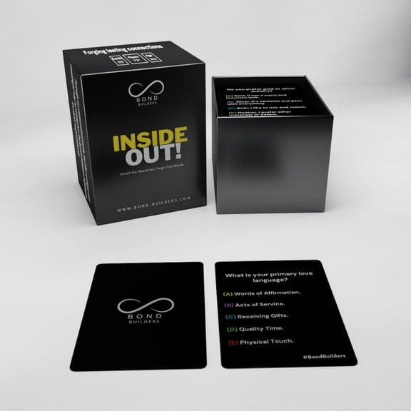 Inside Out- Conversation Cards for Couples- Card Game- 150 Conversation Starter Questions for Couples - to Explore & Deepen Connections with Your Partner - Date Night & Relationship Cards
