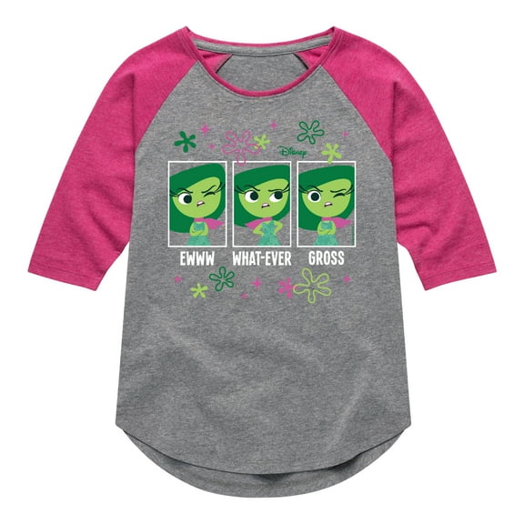 Inside Out - Digust Moods - Toddler And Youth Girls Raglan Graphic T-Shirt