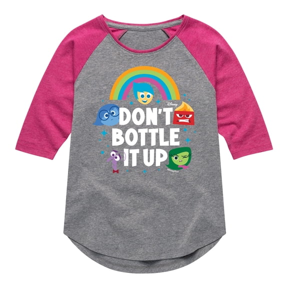 Inside Out - Don't Bottle It Up - Toddler And Youth Girls Raglan Graphic T-Shirt