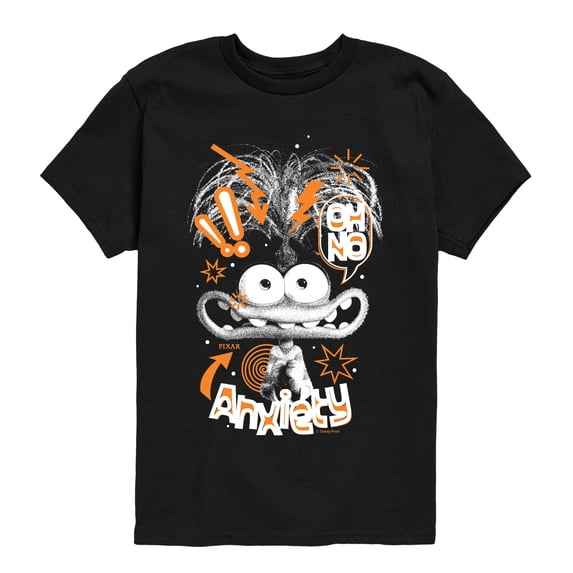 Inside Out - Doodle Portrait Anxiety - Youth Boys Short Sleeve Graphic T-Shirt