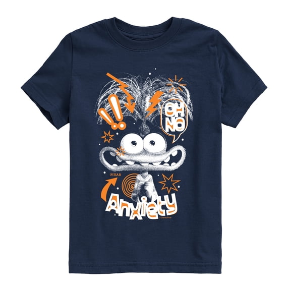 Inside Out - Doodle Portrait Anxiety - Youth Boys Short Sleeve Graphic T-Shirt