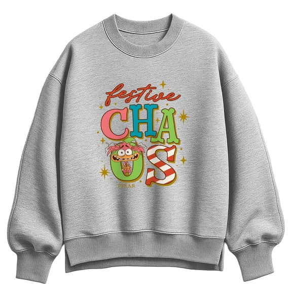 Inside Out - Festive Chaos - Women's Oversized Fleece Crew Sweatshirt