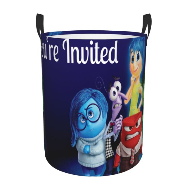 Inside Out Laundry Hamper Baskets Bags Foldable with Handles, Round