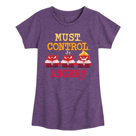 Inside Out - Must Control Anger - Toddler And Youth Girls Short Sleeve Graphic T-Shirt