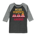 thumbnail image 1 of Inside Out - Must Control Anger -Toddler And Youth Raglan Graphic T-Shirt, 1 of 6