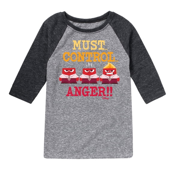Inside Out - Must Control Anger -Toddler And Youth Raglan Graphic T-Shirt