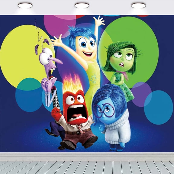 Inside Out Party Supplies Birthday Decorations Post Backdrop Banner Background for Photography Taspestry