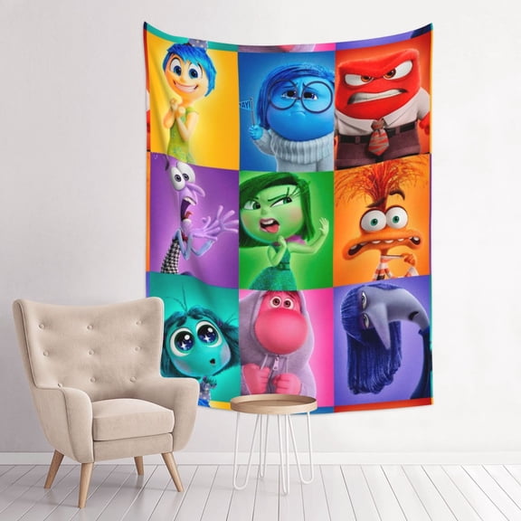 Inside O-u Tapestry Anime Poster Large Background Wall Art Bedroom Wall Decor for Birthday Party 29x37in