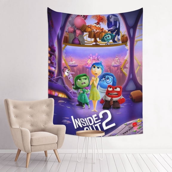 Inside O-u Tapestry Anime Poster Large Background Wall Art Bedroom Wall Decor for Birthday Party 29x37in