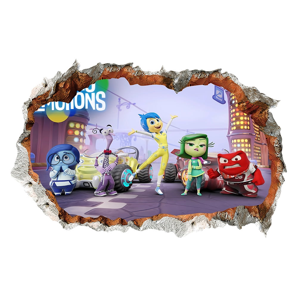 Inside Out Theme 3D Wall Decals,BedroomLiving Roomand Study Wall Background Decoration Stickers for Kids.