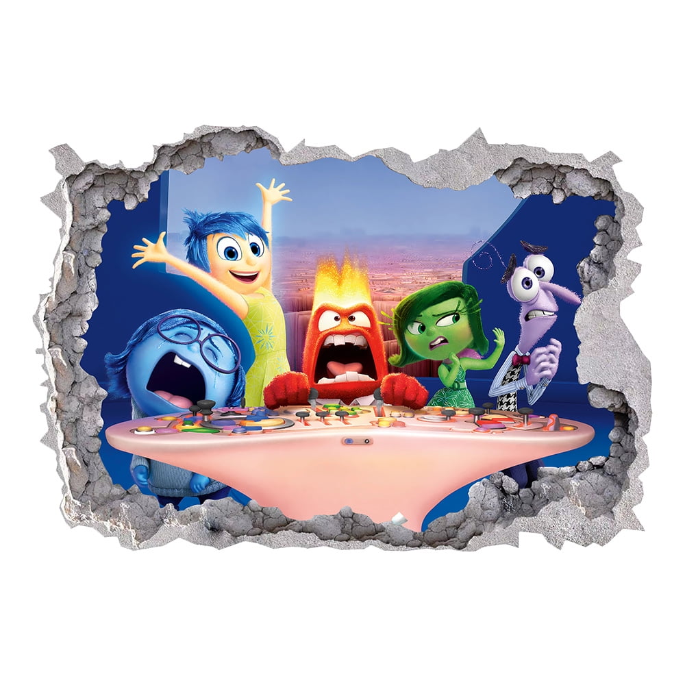 Inside Out Theme 3D Wall Decals,BedroomLiving Roomand Study Wall Background Decoration Stickers for Kids.