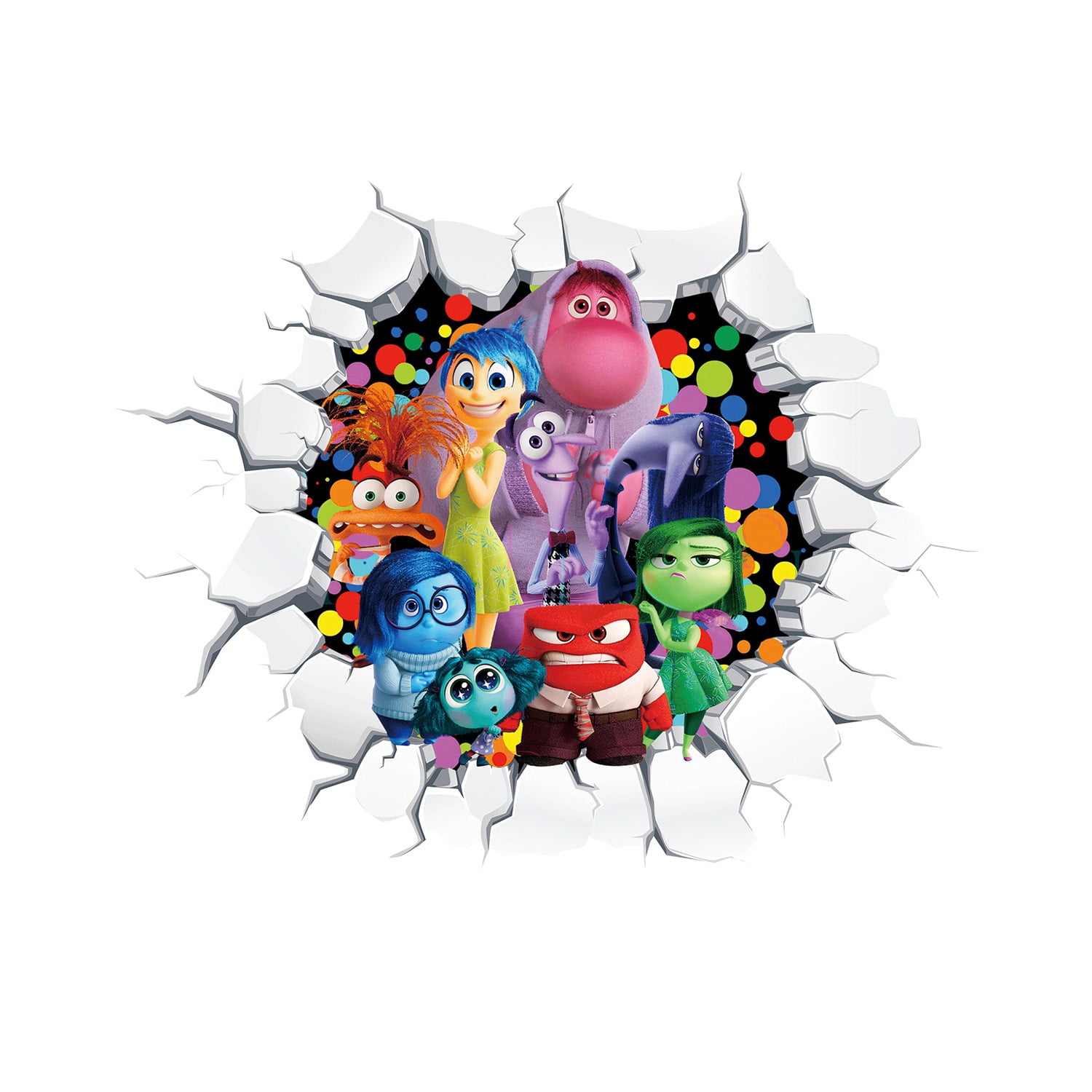 Inside Out Theme 3D Wall Decals,BedroomLiving Roomand Study Wall Background Decoration Stickers for Kids.