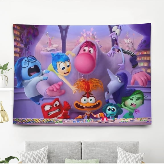 Inside Out-Theme Anti-pilling Tapestry Gift Wall Hanging Backdrop for Room Bedroom Girls Fans Background Banner Party Birthday Supplies Decor
