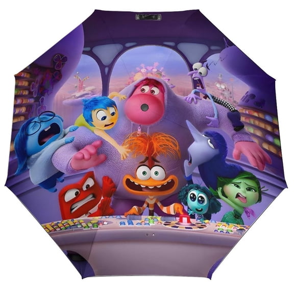 Inside Out-theme 3 Fold Auto Umbrella sunshade for Outdoor activities gifts for fans,friends,family and Lovers