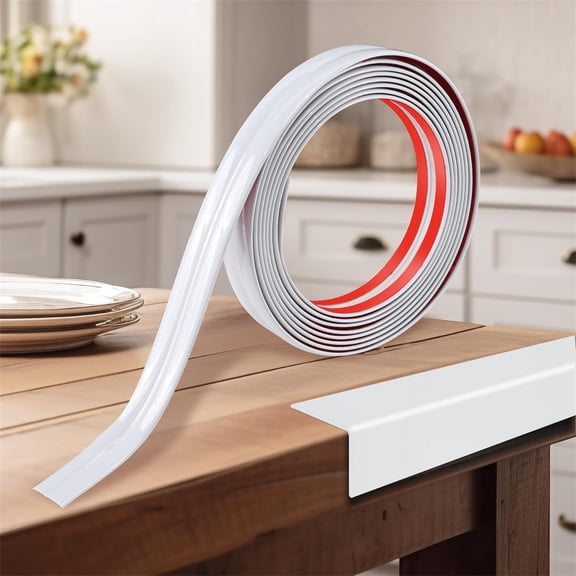 Inside & Outside Corner Trim, Wall Molding Trim, Flexible Caulk Strip, Self Adhesive Wall Corner Protector, Molding Trim Strip for Table Wall Edge Nook Ceiling, White, 0.8 in x 10 ft, Topboutique