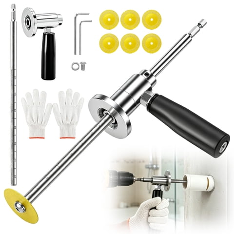 Inside PVC Pipe Cutter with Diamond Grit Wheel & 1/4" Hex Handle  7" Adjustable Depth Plumbing Tool, Cut from Inside Out, Fits 1-1/2" to 8" Pipe
