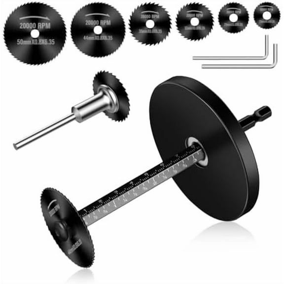 Inside Pipe Cutter,6 pcs Saw Tooth Blades with 4 Inch Scale 1/4" Hex Shank, Adjustable Depth Gauge, Cutter Tool Set for PVC, Plastic, Board, Copper, Aluminum$$Tools & Hardware Other