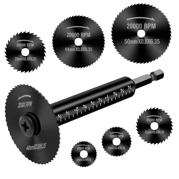Inside Pipe Cutter,6 pcs Saw Tooth Blades with 3 Inch Scale 1/4" Hex Shank, Cutter Tool Set for PVC, Plastic, Board, Copper, Aluminum