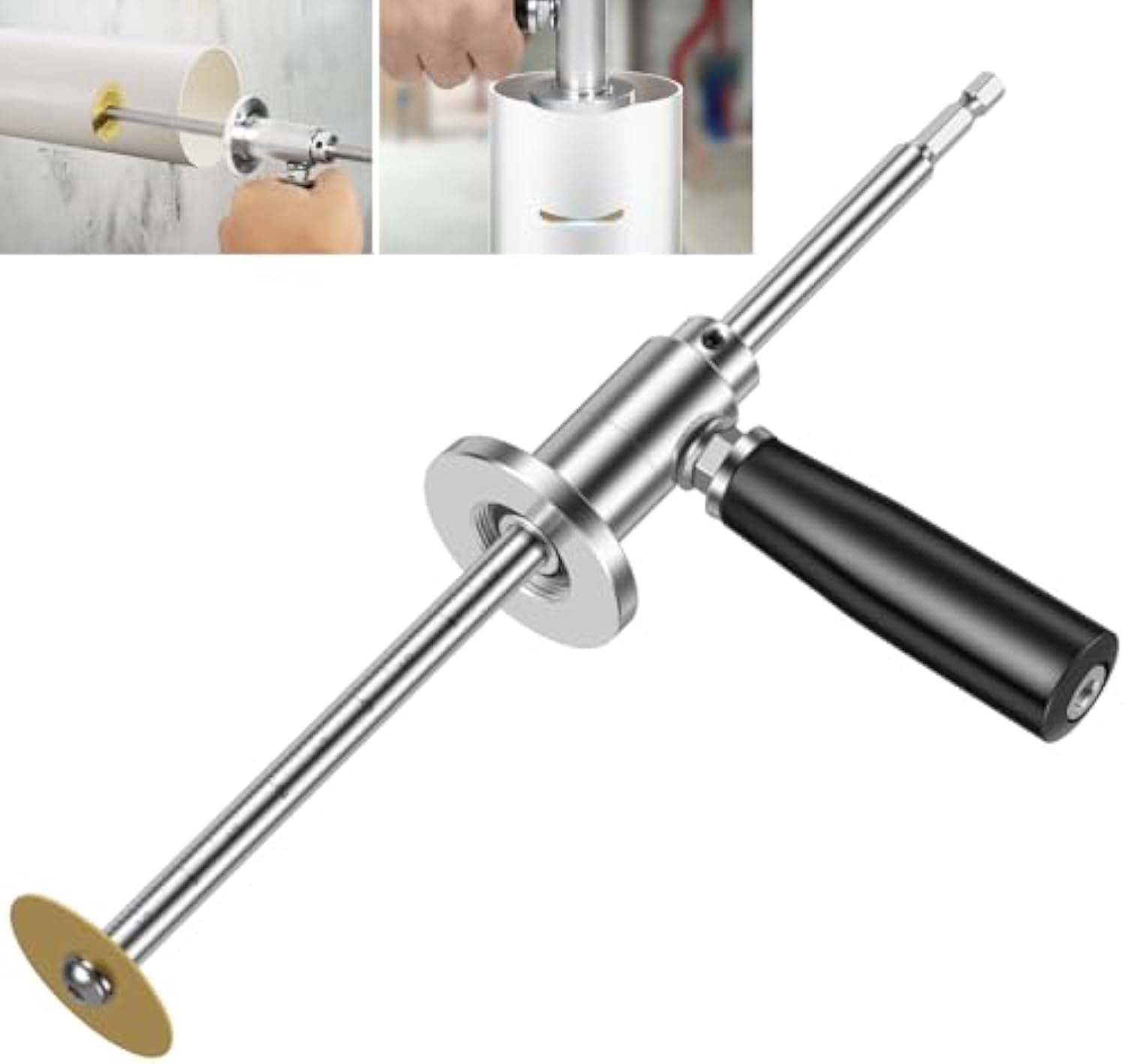 Lyreh PVC Pipe Inside Cutter With Diamond Grit Wheel – Adjustable Cutting Depth, Fits 1-1/2" To 8" Pipes, Plumbing Repair Kit
